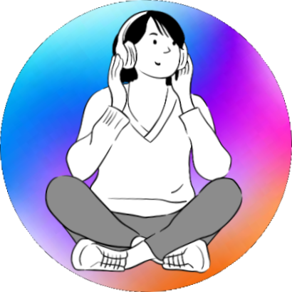 Chica escuchando podcast